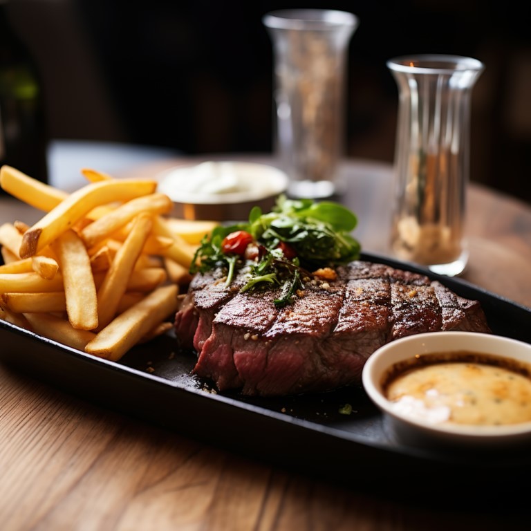 Succulent fillet steak and fries | Generative AI